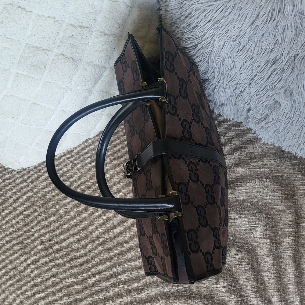 GUCCI Handbag Tote Bag Jackie GG Canvas.. Authentic - Picture 5 of 13